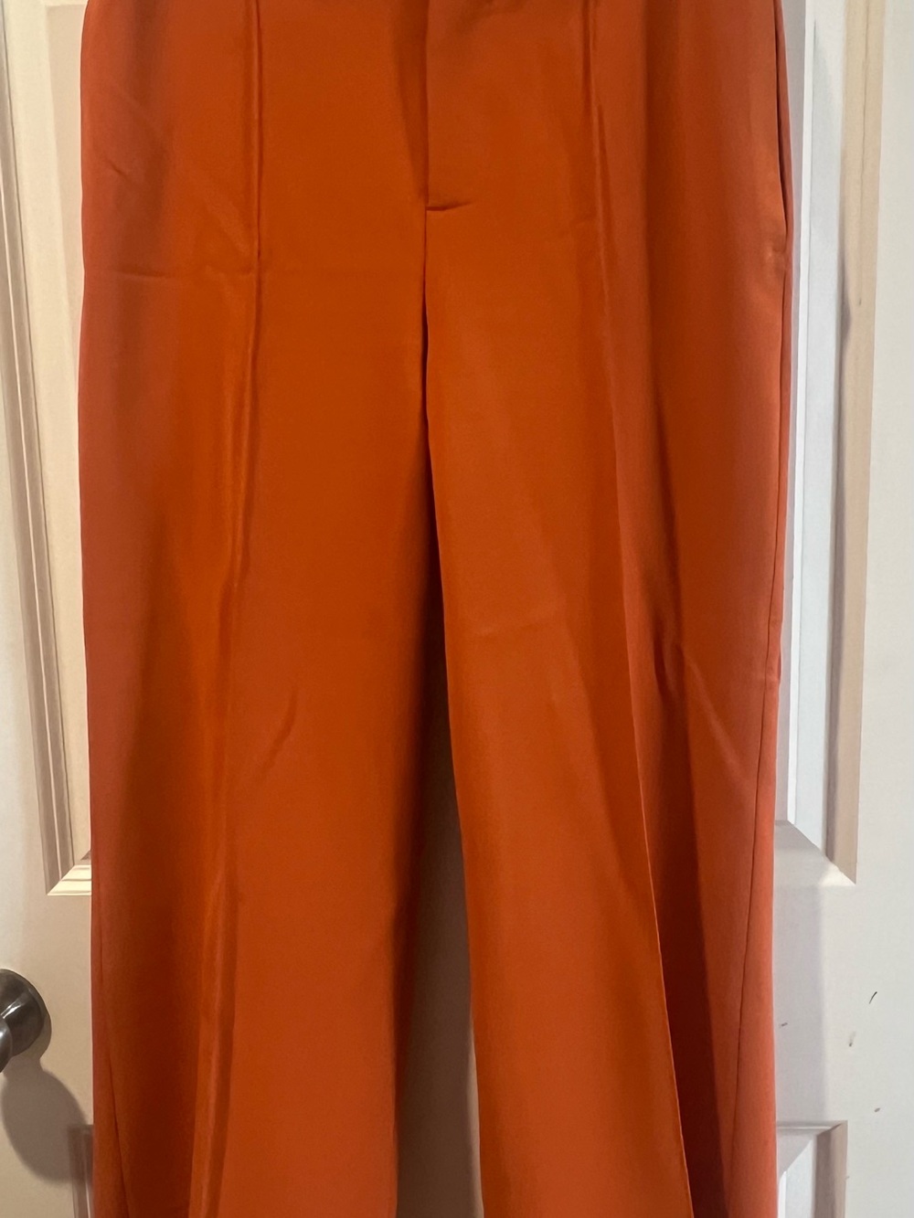 Zara Wide-Leg Trousers in Rust Orange